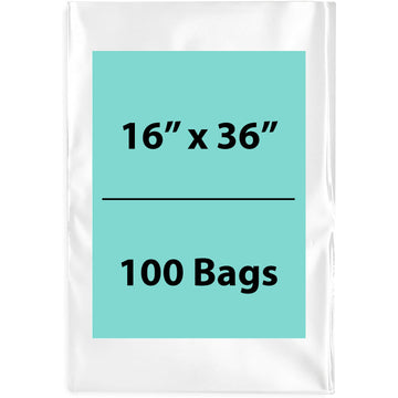 Clear Poly Bags 2 Mil Size: 16 inch (width) X 36 inch (Height) Pack of 100 Bags